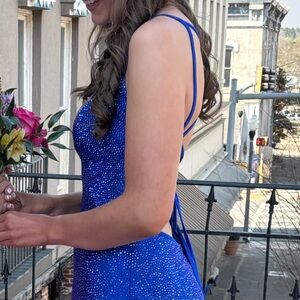 Sherri Hill Royal Blue Sequin Prom Dress